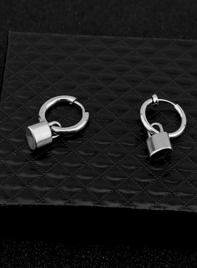 极速Pendientes de acero inoxidable con candado RPunk para ho