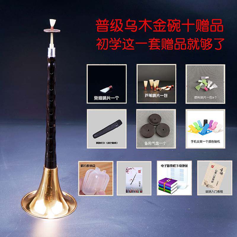 新品八音乌木黑檀大小吹点奏唢呐服务乐器全套初学者专Y业民间喇