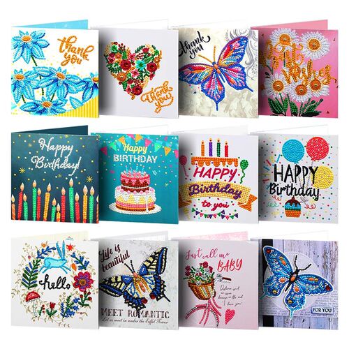 新品Diamond Painlting Cards Happy Birthday Cards 5D DIY Spec