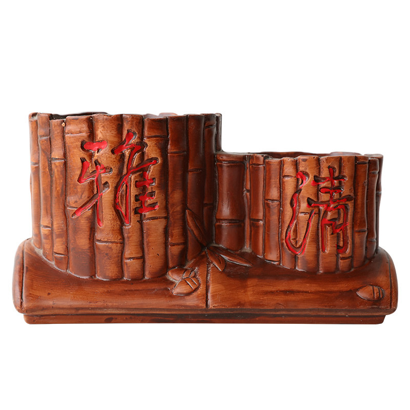 极速仿古双口花盆陶瓷o阳台客厅桌面发财树文竹虎刺梅绿植物红陶