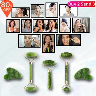 极速Facial Massage Roller Double HeEads Jade Roller Face Bod