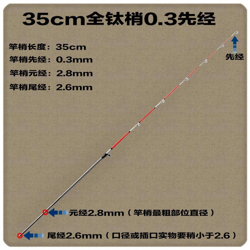 极速钛合金筏g竿稍 阀杆梢夜光竿稍杆稍微铅软尾稍钛合金竿稍筏钓