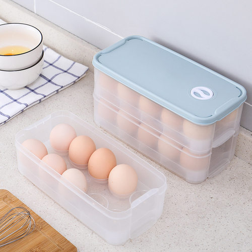 新品新疆包邮家用60格抽屉w式鸡蛋收纳盒冰箱厨房双层水饺盒冻饺