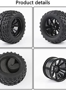 极速4X RC 1/10 Scale Monster TrucDk Tires Gravel Tread w/ 5