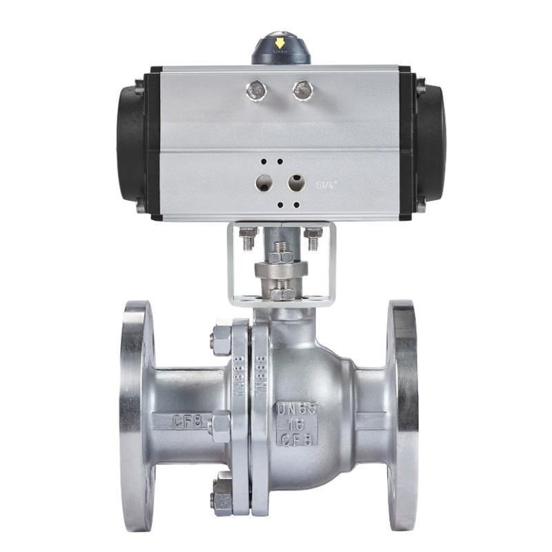 极速不锈钢Q641F-16气动法兰球阀AT型蒸汽燃气高温X开关防爆快速