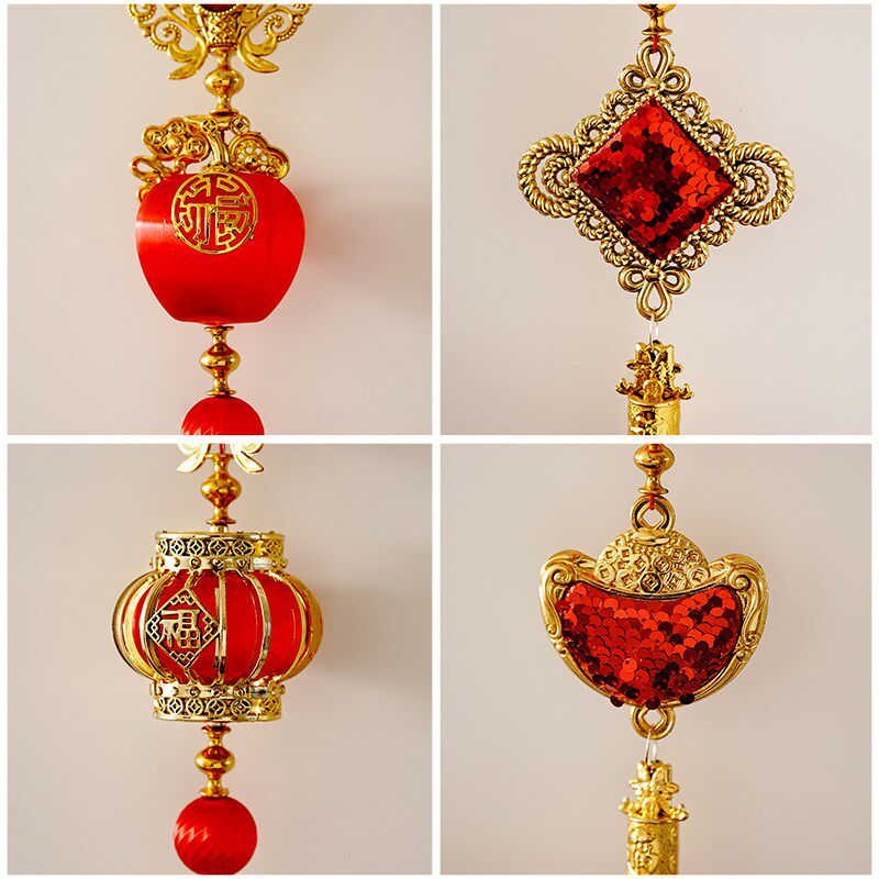 新品2025蛇年灯笼挂件新年装饰品门挂饰客厅背景春W节过年喜庆布