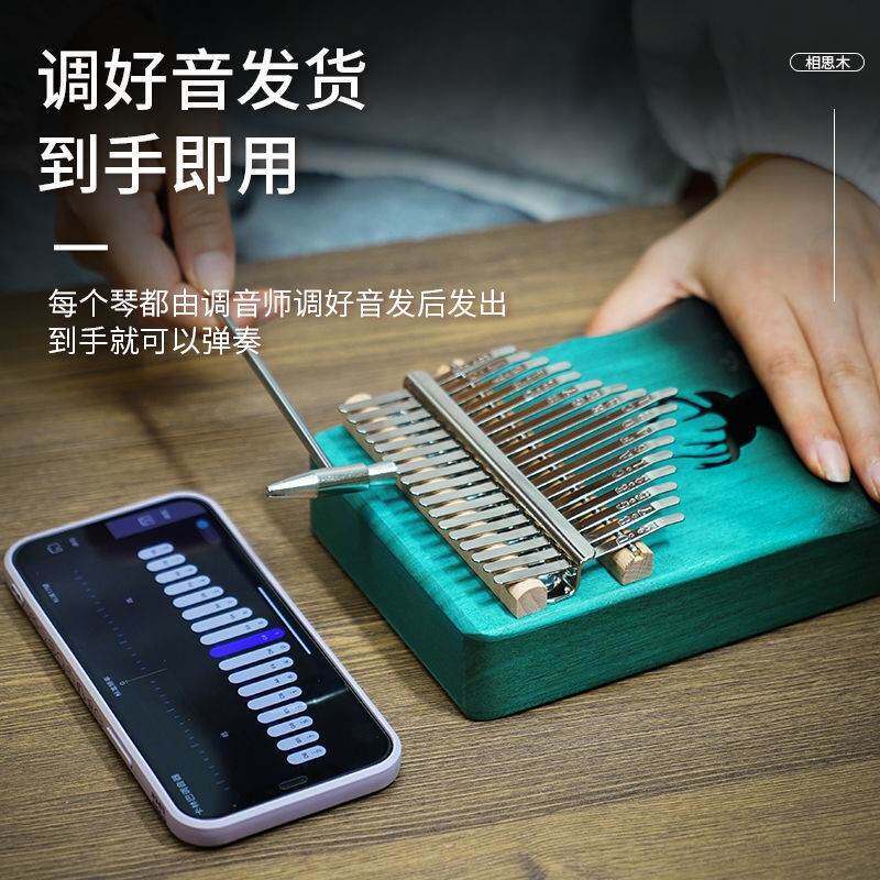 新品指母琴diy拇指琴卡林巴琴17音初学者学生五指V琴易学乐器拇指