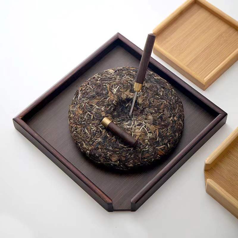 竹制分茶盘e普洱茶饼分茶盘实木赏茶盘开茶器茶刀针撬茶盘茶饼托