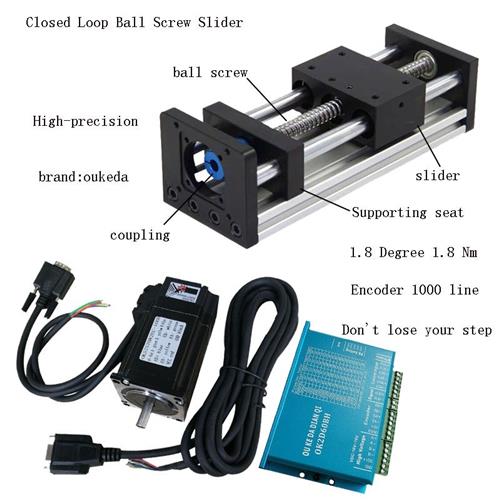 极速新品57闭环滚珠n丝杆滑o台 SGX导轨滚珠直线滑台 57编码器电