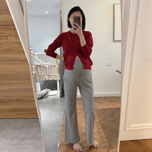 孕妇裤子春秋外穿喇叭裤秋季2024新款秋装大码直筒休闲长裤秋冬款