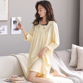 秋款 纯棉2024年新款 长款 睡裙女士睡衣春秋季 连衣裙子夏款 家居服裙