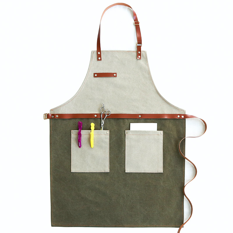 围裙时尚咖啡师理发m师男女士牛仔工作服中餐厅奶茶店画画定制LOG