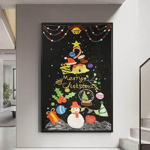 清朗简约日式黑板挂式磁性木框挂墙留言板学生家用教学儿童涂鸦咖