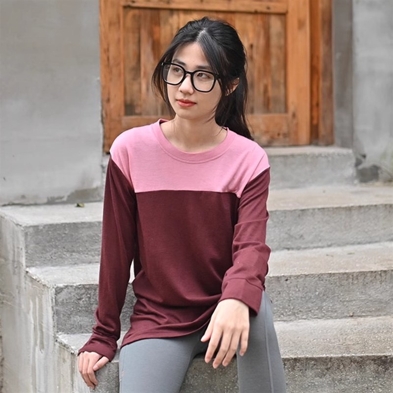 男女加厚100%美利奴羊毛速干衣保暖长袖美丽诺徒步爬山户外休闲衣