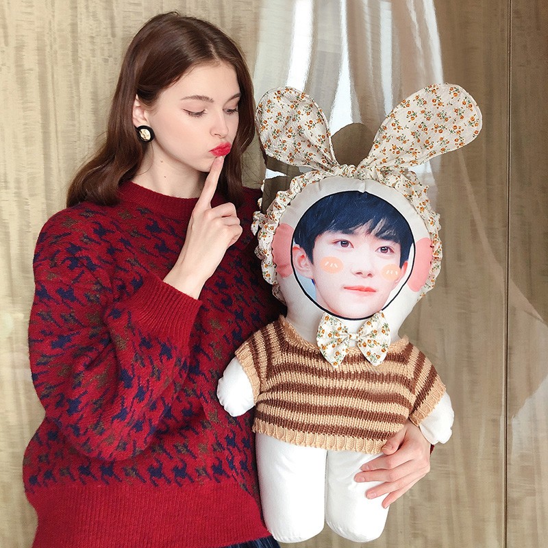 diy抱枕定制真人印照片立体人形公仔玩偶娃娃情侣生日圣诞礼物