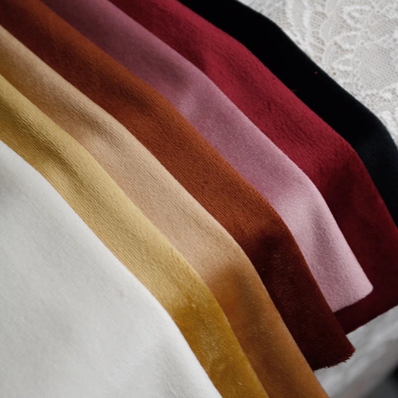 蓝骊布艺秋冬季复古纯色丝绒布料连衣裙旗袍服装面料桌布挂帘盖布