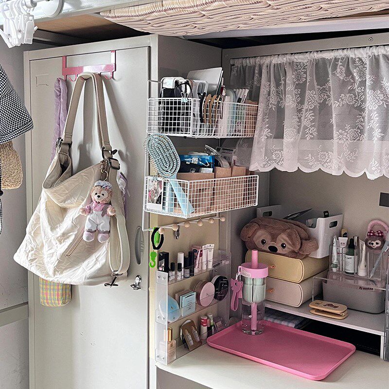 大学宿舍桌面收纳神器亚克力置物架衣柜床头墙上免打孔上铺挂篮