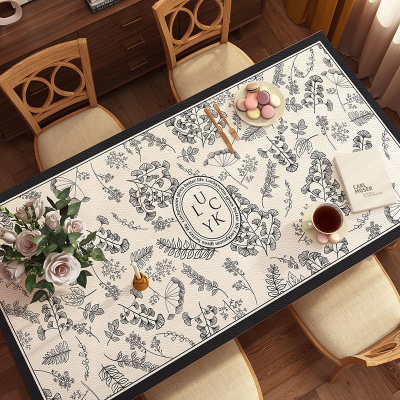 轻奢高级感桌布免洗防油防水防烫简约现代皮革桌垫餐桌垫茶几台布