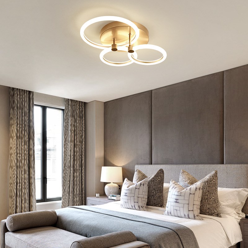创意圆环卧室灯简约现代led书房吸顶灯轻奢北欧温馨浪漫房间灯具