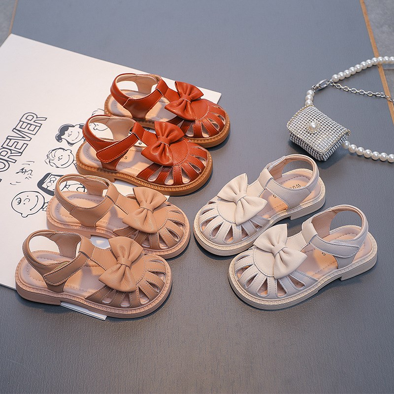女童鞋儿子童公主凉鞋2025新款春夏款小女孩宝宝真皮包头软底单鞋