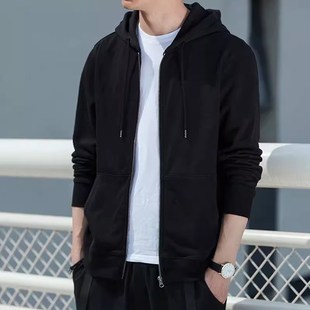 戴帽子加绒加厚保暖夹克外套男装干活穿的工作服耐脏连帽开衫卫衣