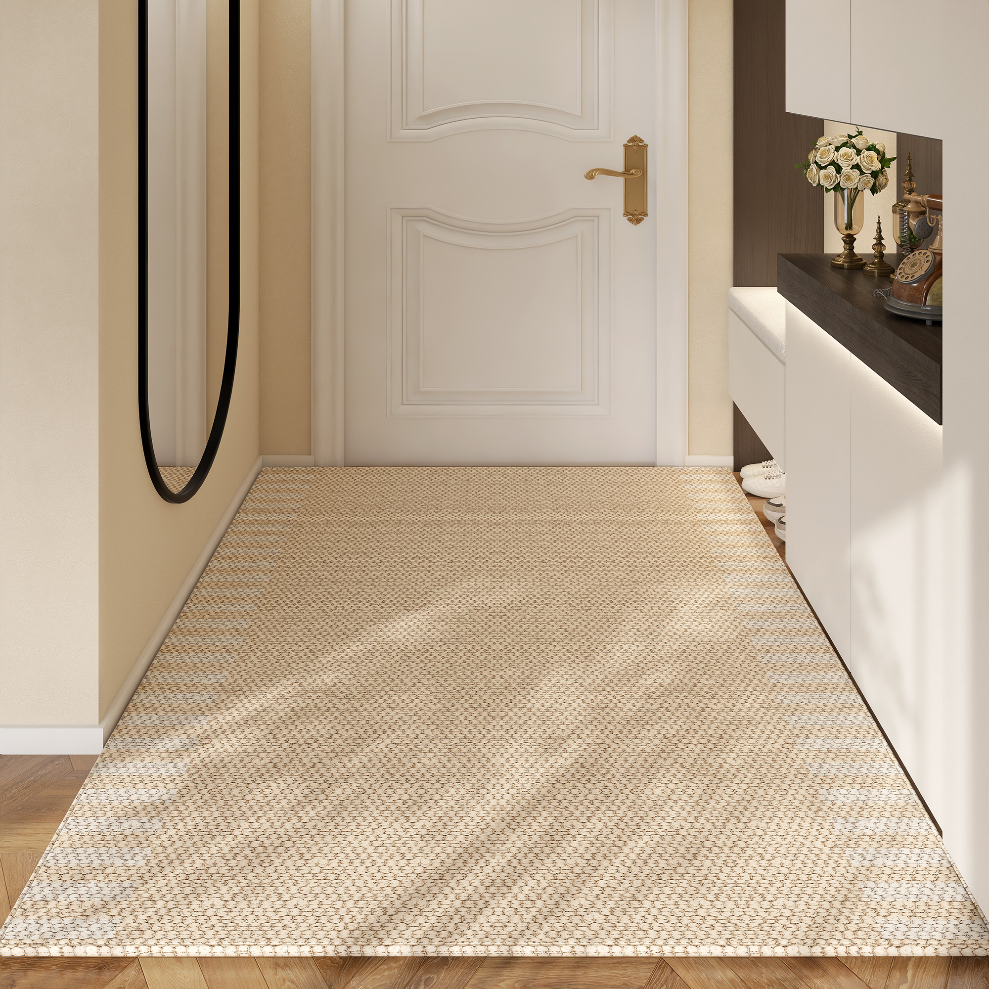 入户门地垫2024新款圈绒防滑免打理免洗可擦高级日式家用进门垫子