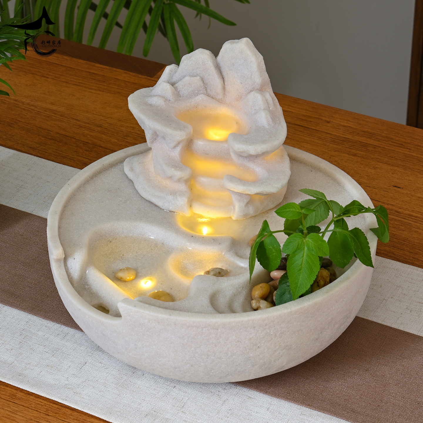 客厅风水招财流水摆件乔迁开业礼