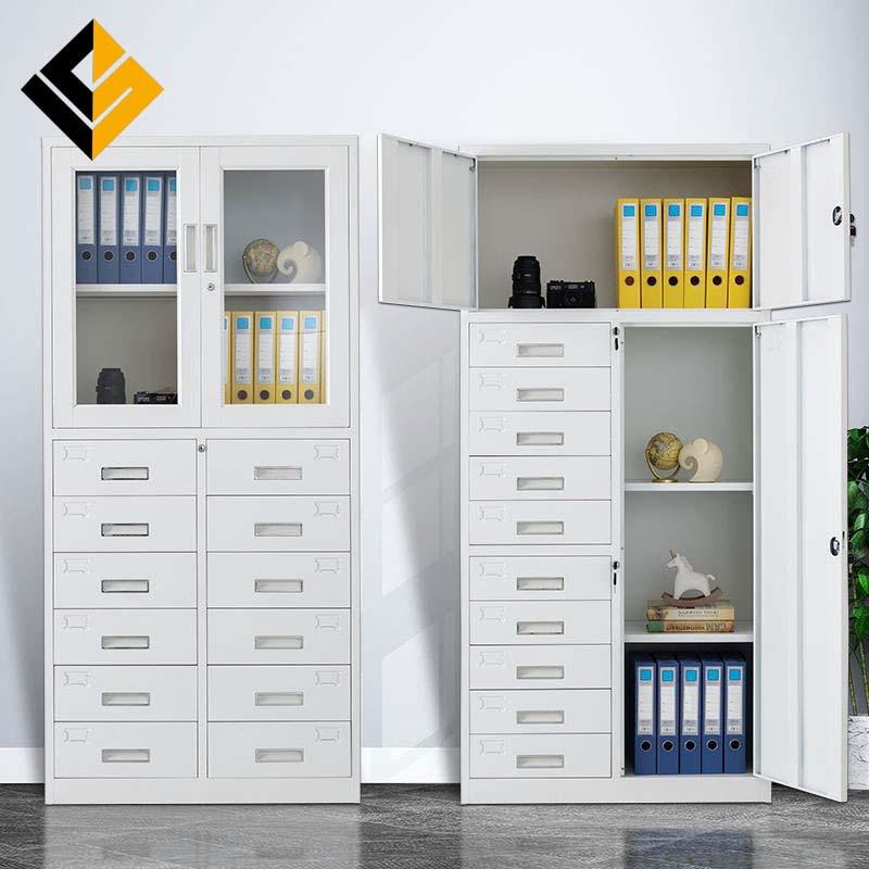 多斗柜带锁铁皮柜抽屉式收纳柜多层a4票据凭证档案柜钢制家具文件