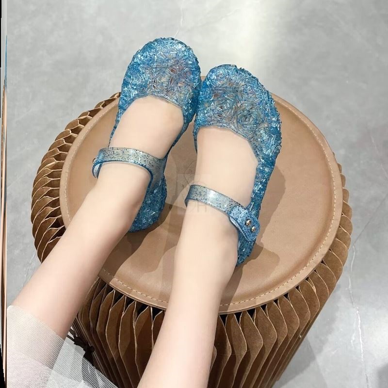 女童塑料凉鞋可下水儿童夏季可湿水踩水防滑女宝宝水晶果冻鞋女孩