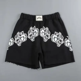 with shorts frayed edges男宽松印花短裤 Loose 毛边短裤 printed