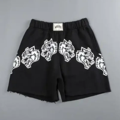 男士宽松印花短裤毛边短裤