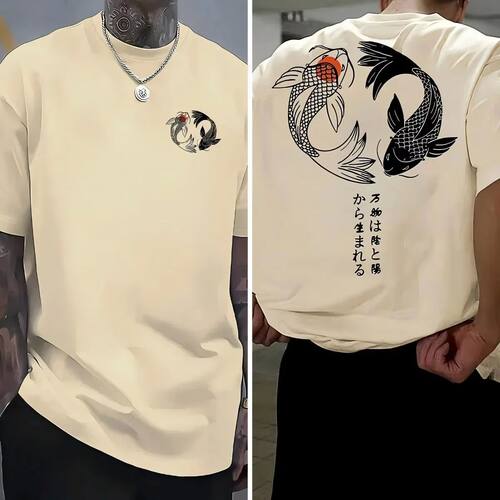 印花圆领套头男T恤免烫夏季