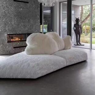 edra北极熊异形大沙发极简意式别墅横厅双面可坐布艺懒人创意沙发