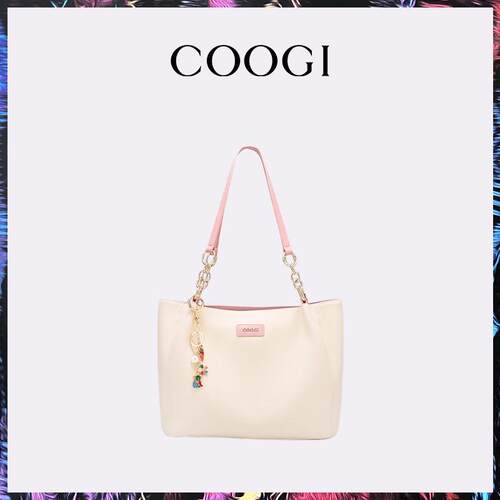 COOGI新款送女友通勤粉色托特包