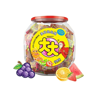 大大什锦水果味泡泡糖桶装150片儿童糖果零食批发草莓味口香糖