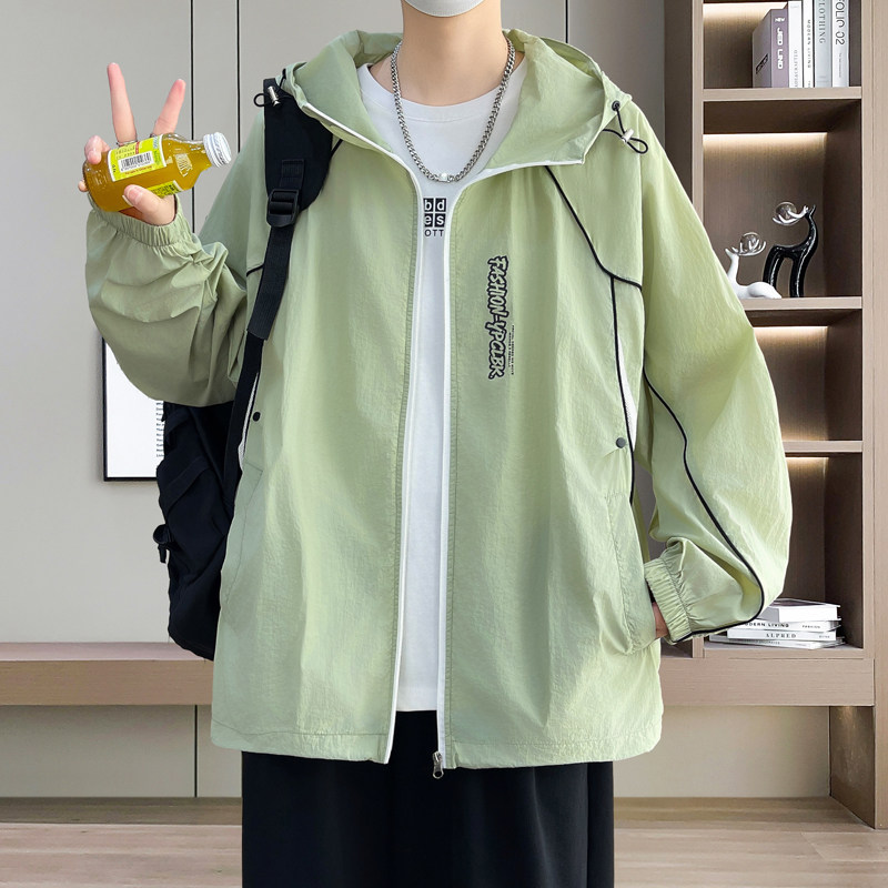 初高中学生防晒衣男青少年冰丝超薄款外套夏季户外宽松透气防晒服