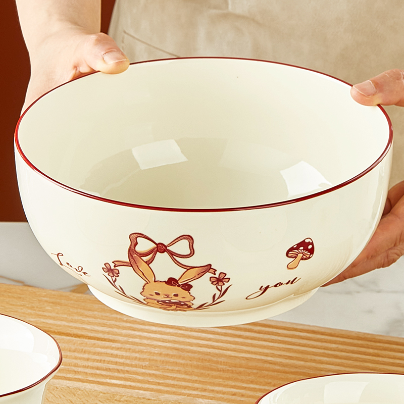 加厚陶瓷釉下彩餐具汤碗汤盆