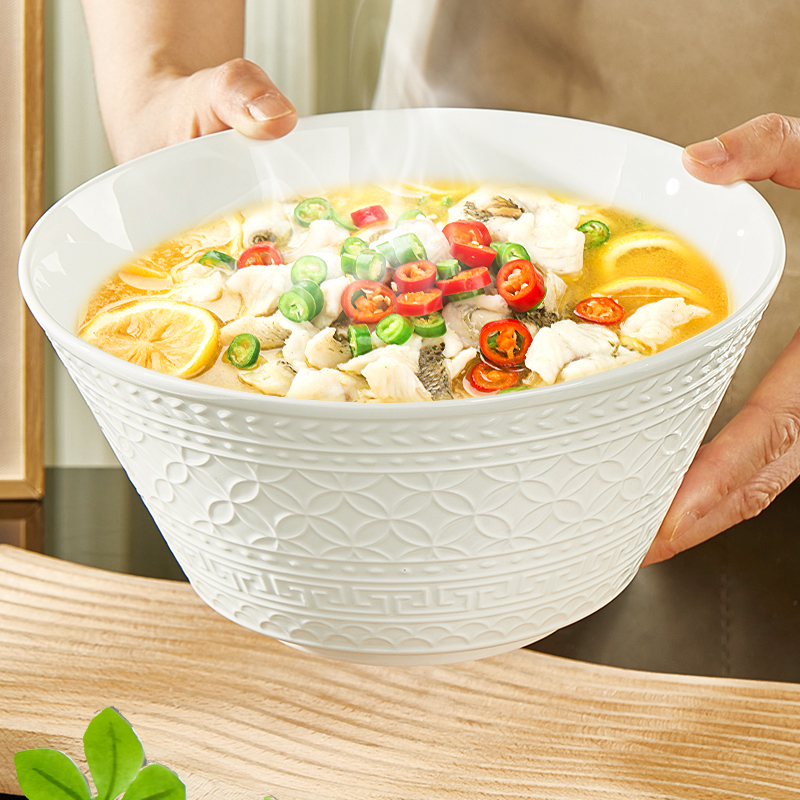 纬廷纯白釉下彩骨瓷汤碗家用餐具