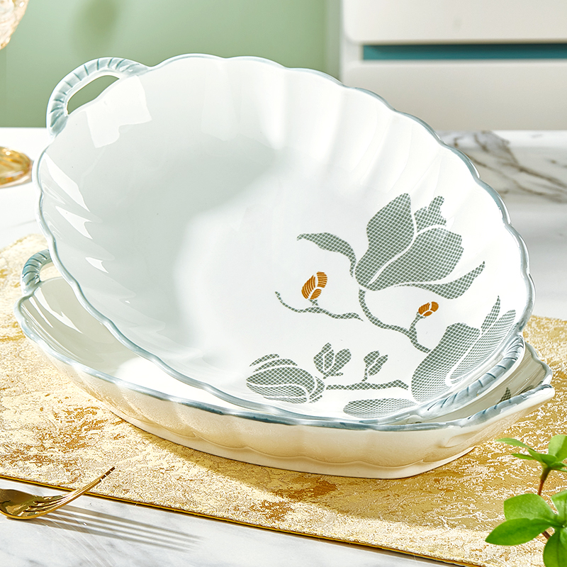 加厚陶瓷健康釉下彩餐具鱼盘