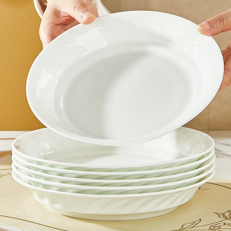 纬廷纯白骨瓷简约釉下彩健康餐具