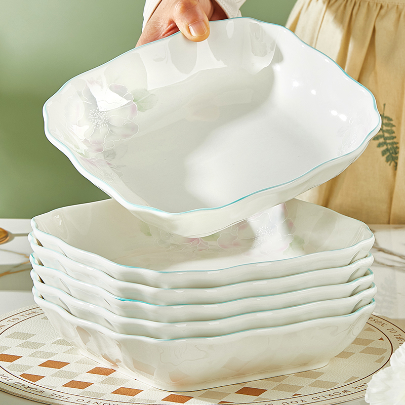 纬廷釉下彩陶瓷时尚家用饭盘