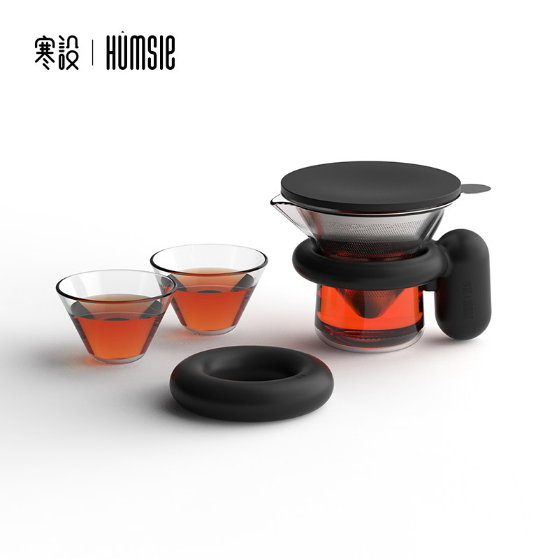 官方寒设迷你快客杯玻璃咖啡器具飘逸杯露营可携式旅行小茶具泡茶