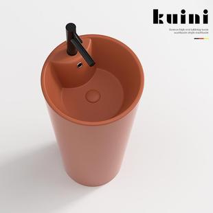 定制颜色 卫生间 立柱盆洗脸盆一体式 陶瓷圆柱洗手盆小户型落地式