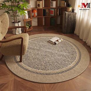 德国KM高级感圆形地毯客厅沙发茶几毯书房转椅摇椅垫卧室床边垫子