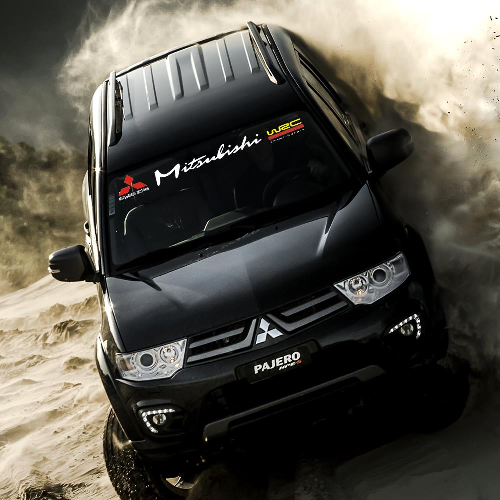 适用于三菱帕杰罗山猫欧蓝德翼神EVO前挡风玻璃贴纸改装拉花装饰