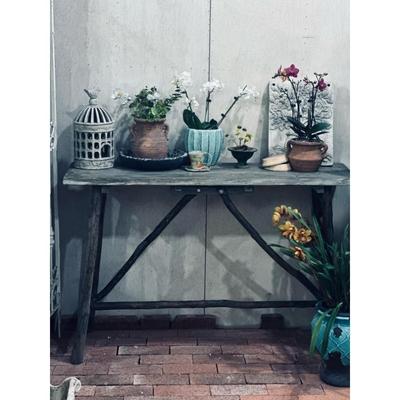 实木乡村复古做旧长方桌子原木餐桌咖啡桌咖啡桌落地摆件室外室内