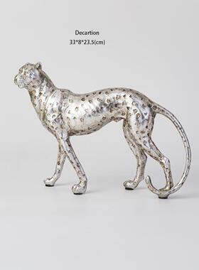 不止家居C@RTER猎豹系列中古银色猎豹摆件客厅时髦人艺术装置摆件