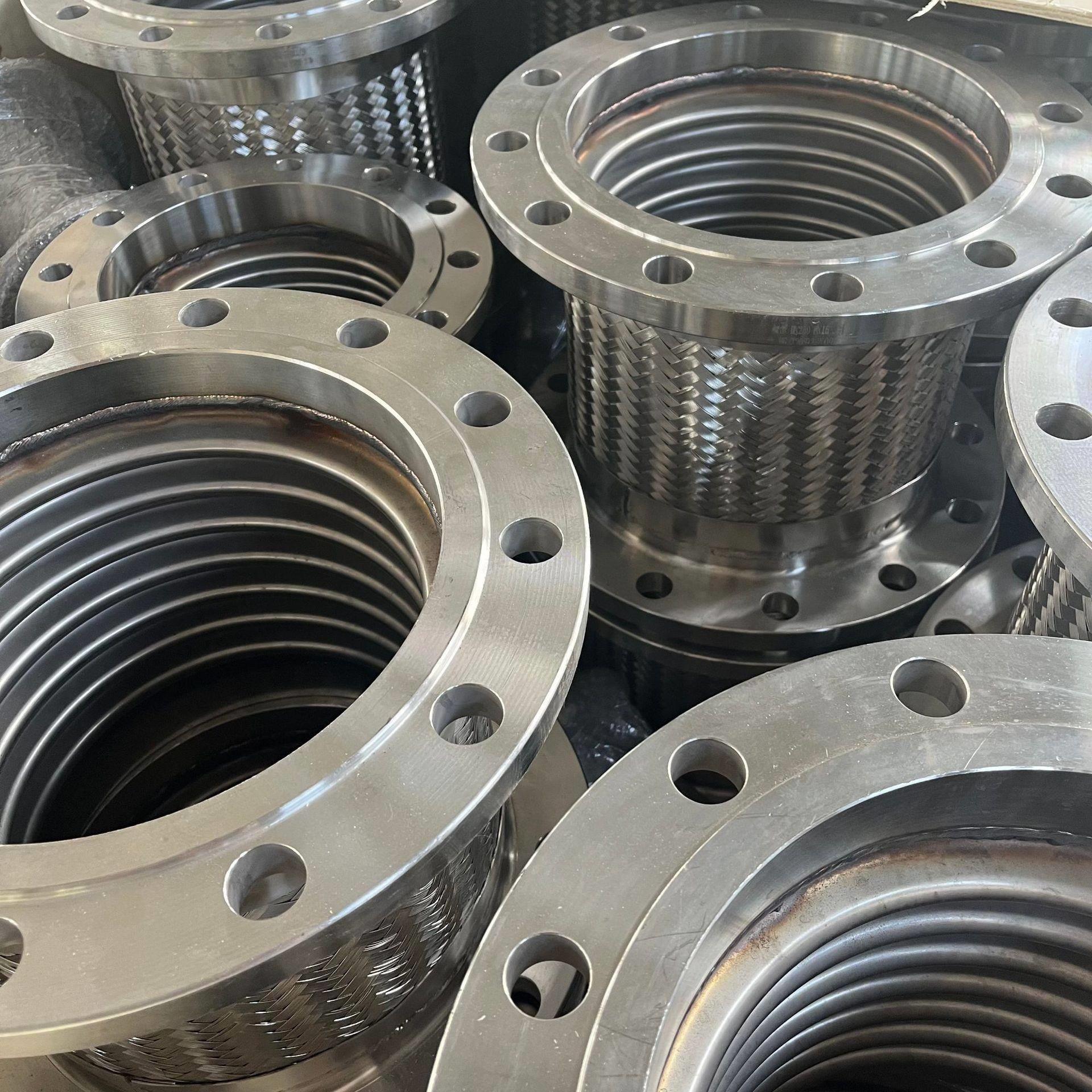 304不锈钢法兰式波纹管 钢丝编织金属软管高温高压蒸汽 泵用软连