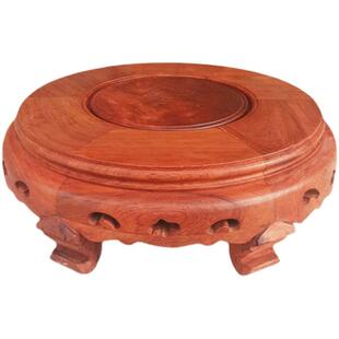缅甸花梨木落地花瓶底座底座托架大花盆底座鱼缸实木圆形底座天然