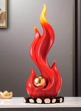 红色火焰摆件火炬属火招财客厅入户玄关办公室酒柜装饰品乔迁礼物
